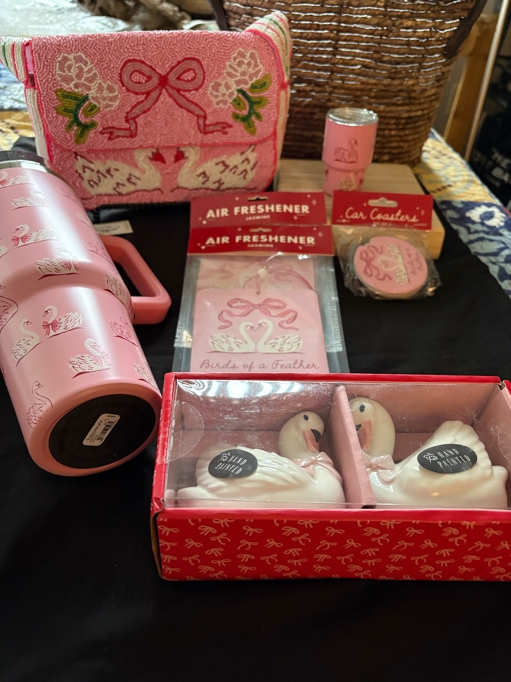 Pink Swan Themed Gift Set - Decorative Trinkets & Accessories